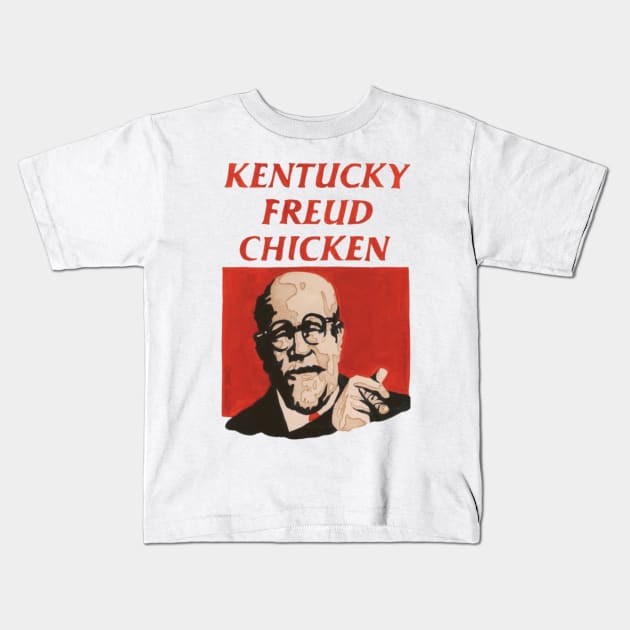 Freud Chiken Kids T-Shirt by Coffee Black Victory 